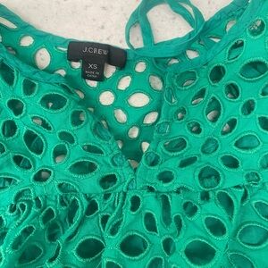 J. Crew Women's Teal Cutout Blouse